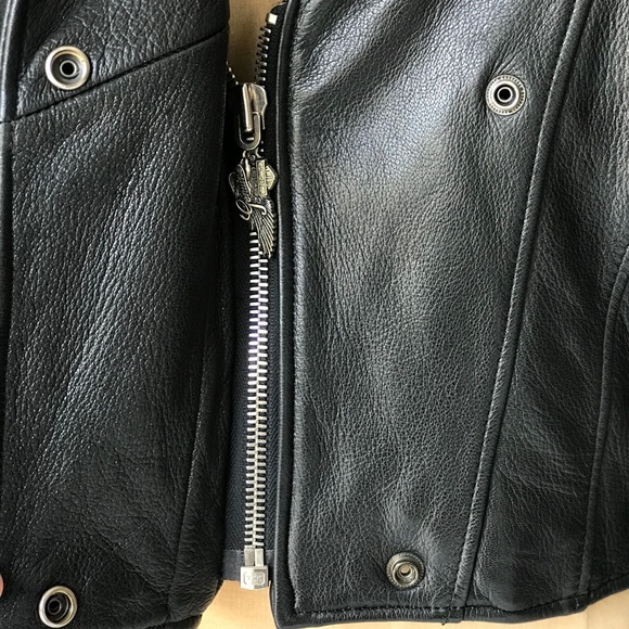 VTG Harley Davidson Cropped Leather Jacket - Picture 9 of 16